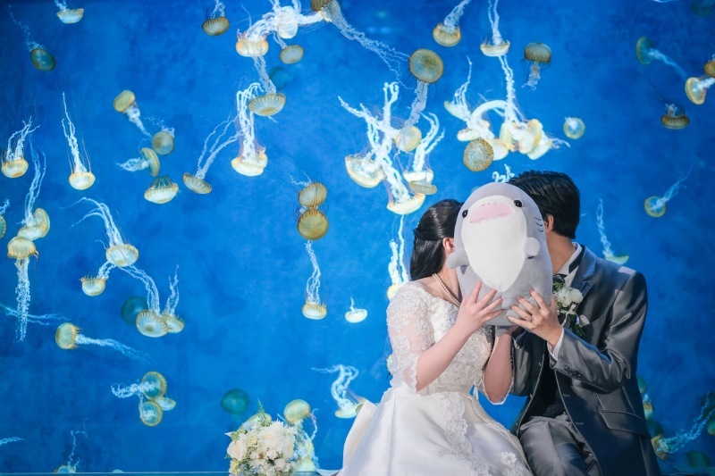 スタッフさんが優しい！憧れの水族館ウェディングフォト♡』(すーさん