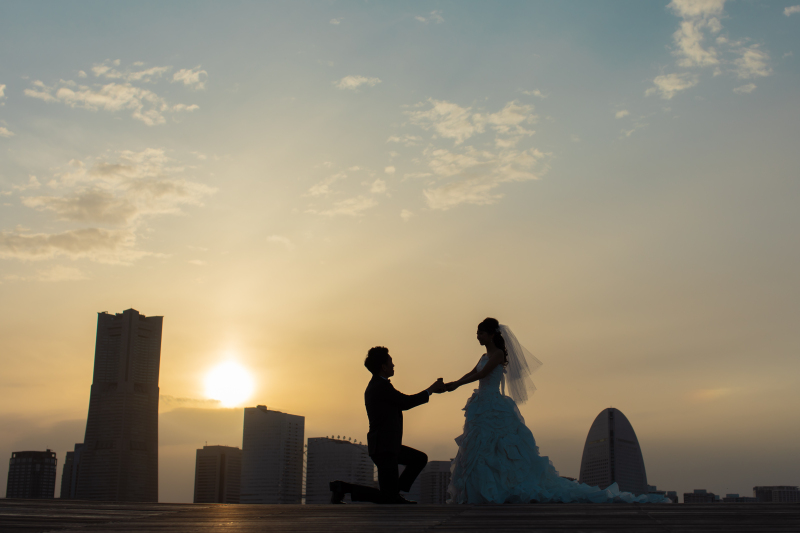 夕景・夜景撮影で映えるシルエット♡