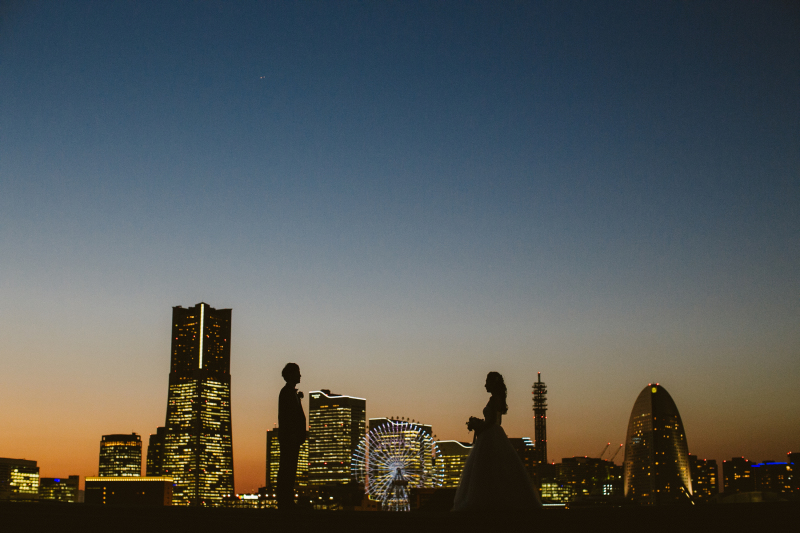大桟橋で撮る！夕景フォトウェディング！
