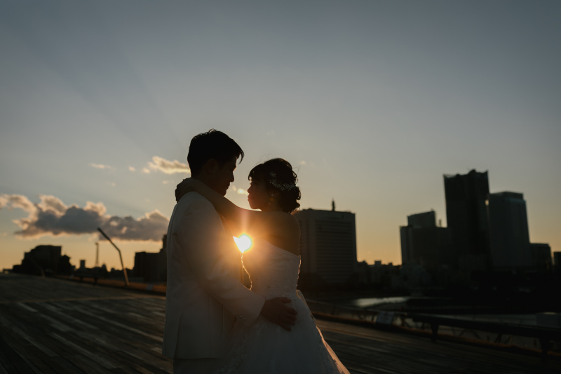 夕景・夜景撮影で映えるシルエット♡