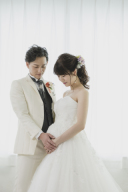 マタニティフォトをウェディングドレスで♡