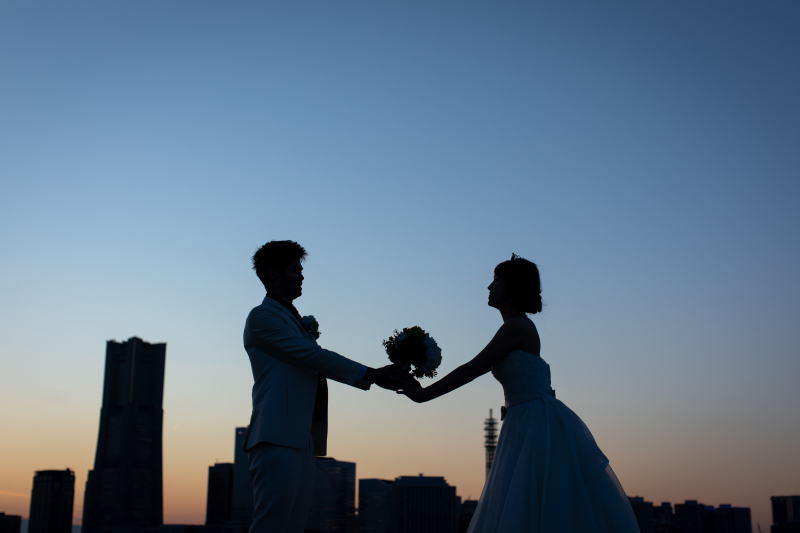 夕景・夜景撮影で映えるシルエット♡
