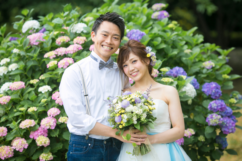 紫陽花と共に♡