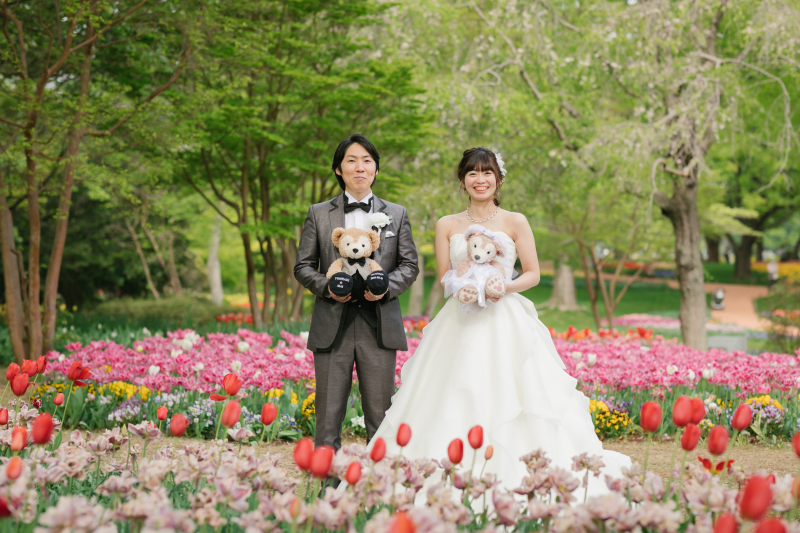 お花に囲まれて・・・