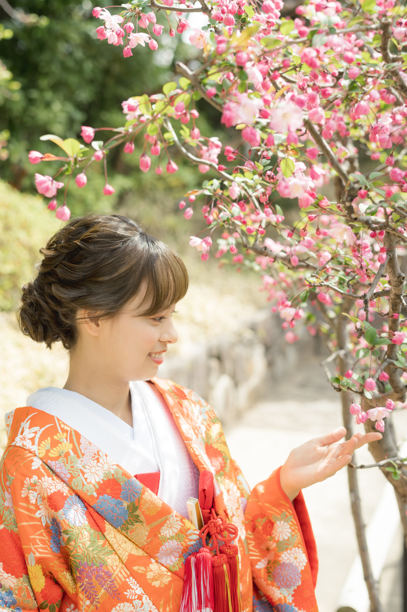 しなやかに和装で庭園撮影♡