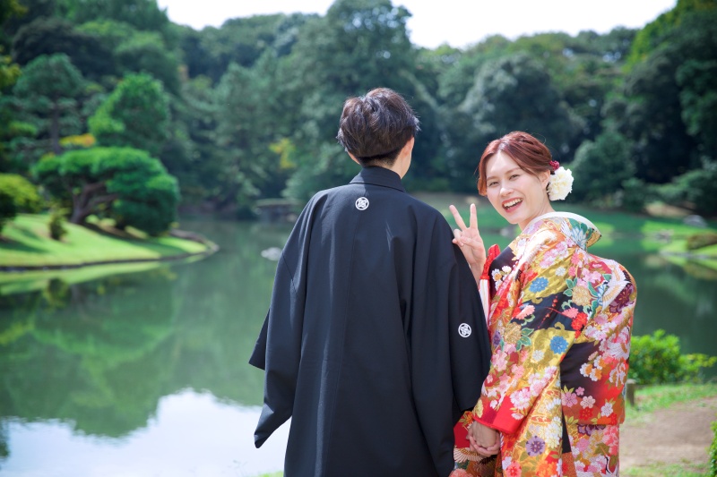 六義園でウェディングフォトの前撮り！