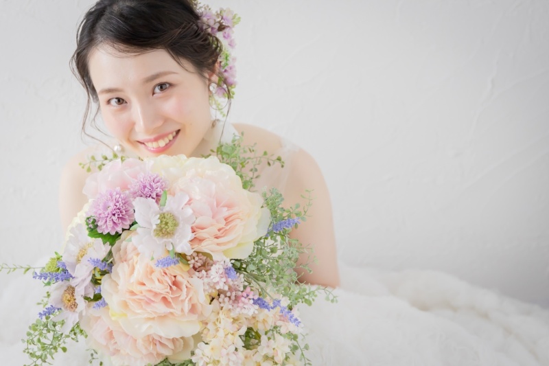ブーケのある撮影