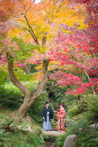 和装&times;紅葉で雅なウェディングフォトに