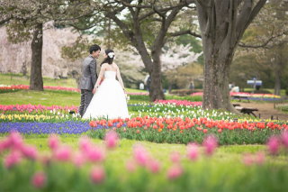 春に旬を迎える花と一緒にフォトウェディングをしよう！