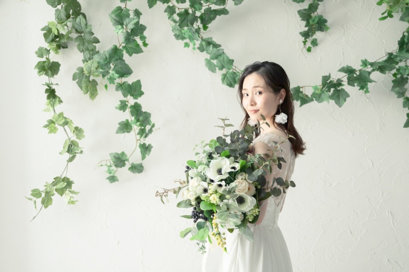 ブーケのある撮影