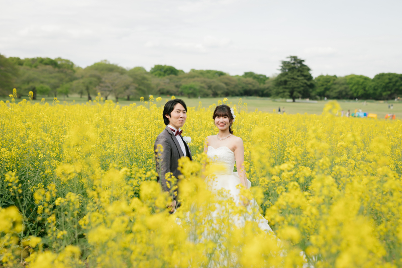 お花に囲まれて・・・
