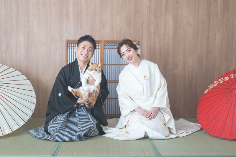 ねこちゃんと一緒に撮影♪
