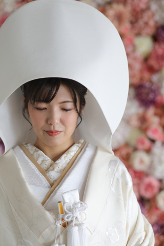 【白無垢にぴったり】洋髪綿帽子のご紹介