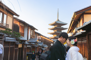 京都らしい街中での撮影