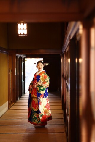 重要文化財の和風建築でフォトウェディング!お庭には桜の木も~!