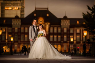 日没前後も素敵?東京駅撮影