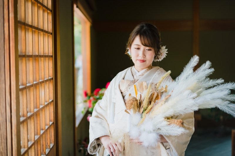 和装撮影でもブーケを使用して*