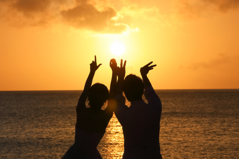 撮影ポーズ★サンセット×ビーチ