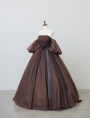 新作 ブラウンカラードレス