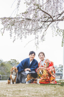 大切なペットと一緒に撮影