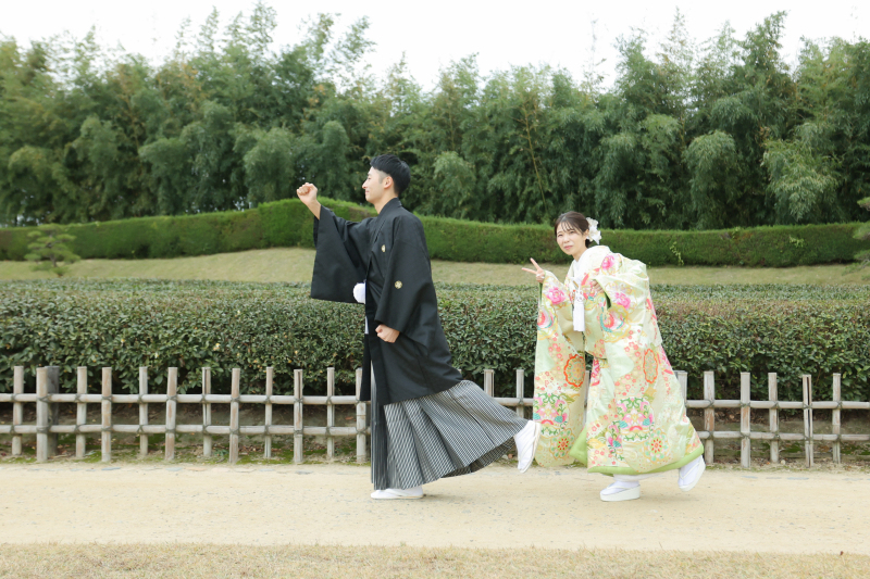 伝統美と自然が織りなすウェディングフォトin岡山後楽園