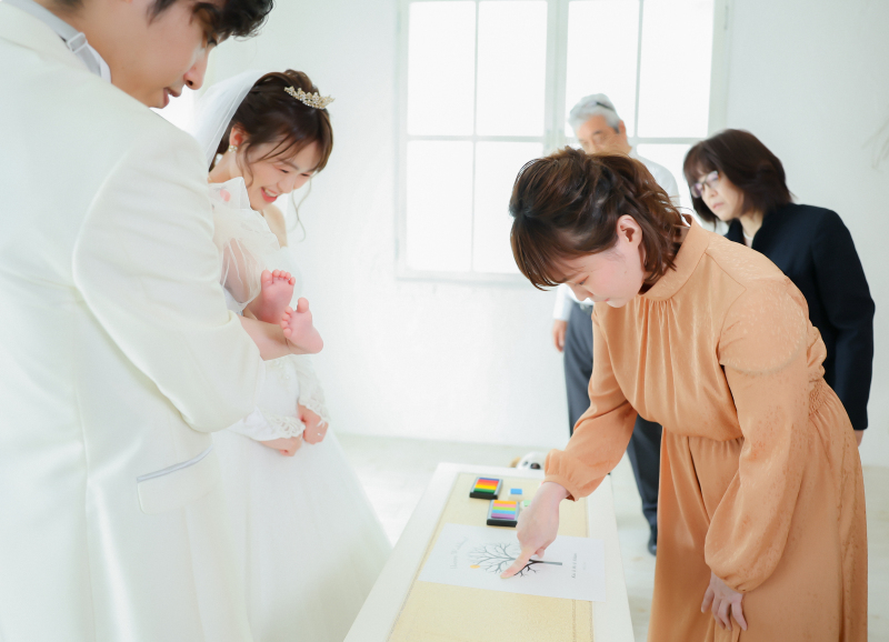 スタジオで家族を呼んで一緒に撮影(*^^*)