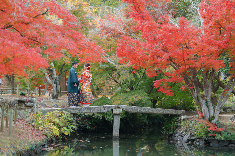 紅葉での和装撮影