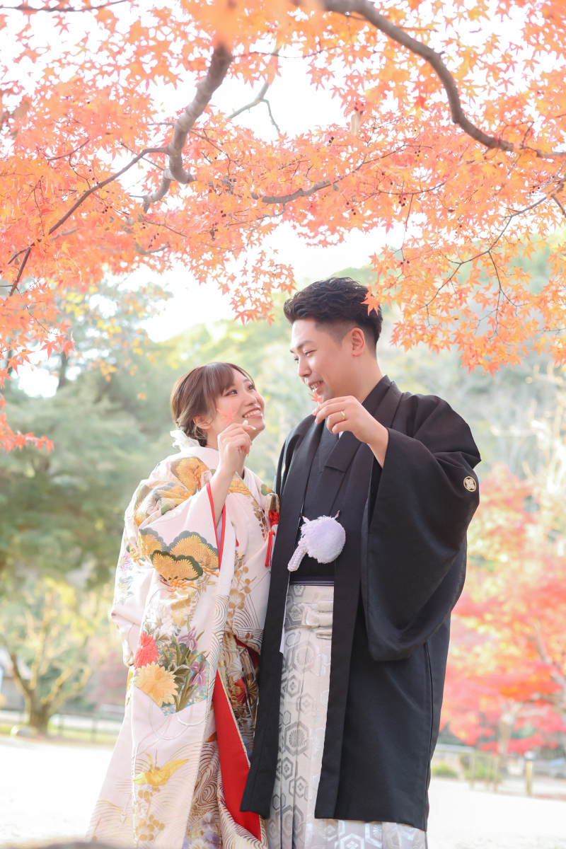 紅葉での和装撮影