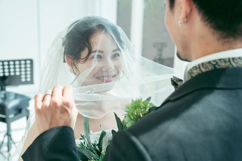 ヴェールアップと指輪交換♡