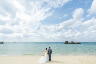 沖縄の海ではい！ポーズ♪