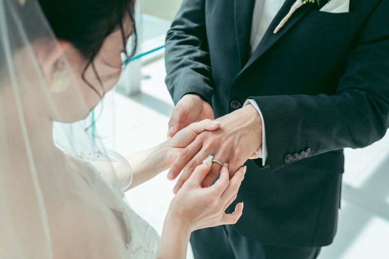 ヴェールアップと指輪交換♡