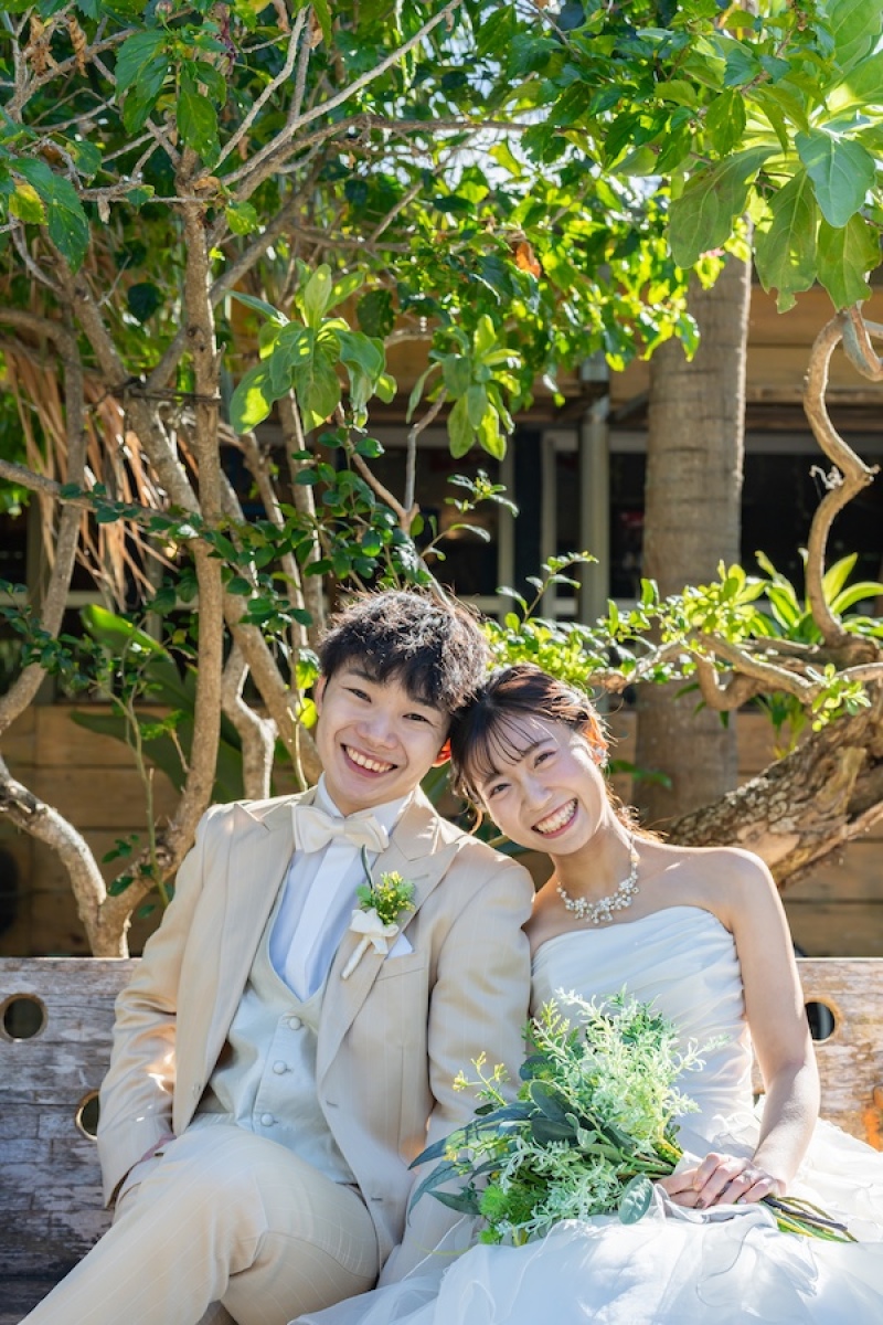 アラハビーチのやし並木はお散歩にピッタリ♪