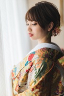 ショートヘアでもおしゃれに和装♡