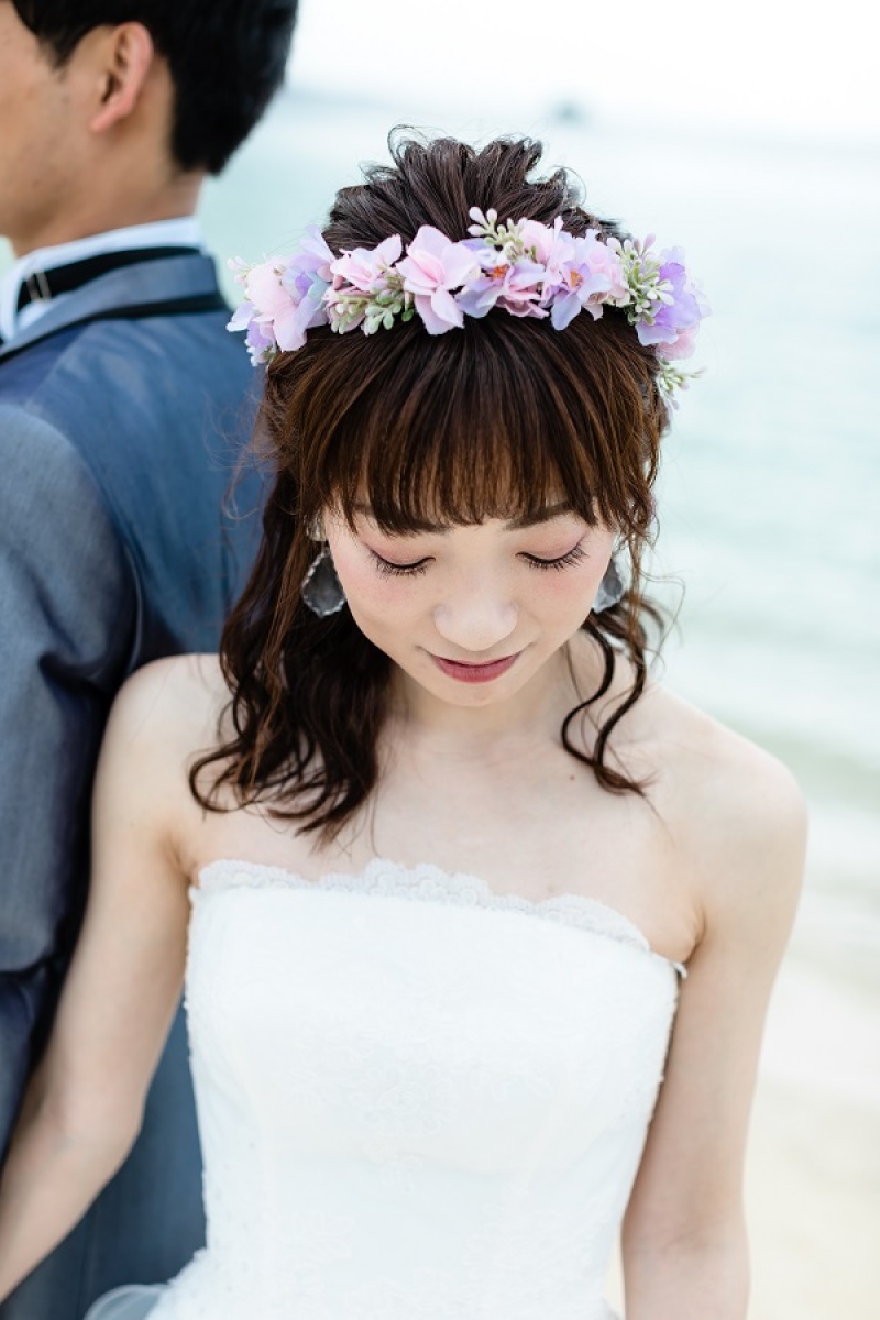 ふわかわ ハクレイ ハーフアップ 公開日 22年4月21日 Creative Studio 沖縄県でフォトウェディング探すならphotorait