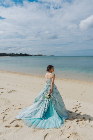 ブルーのカラードレス✿