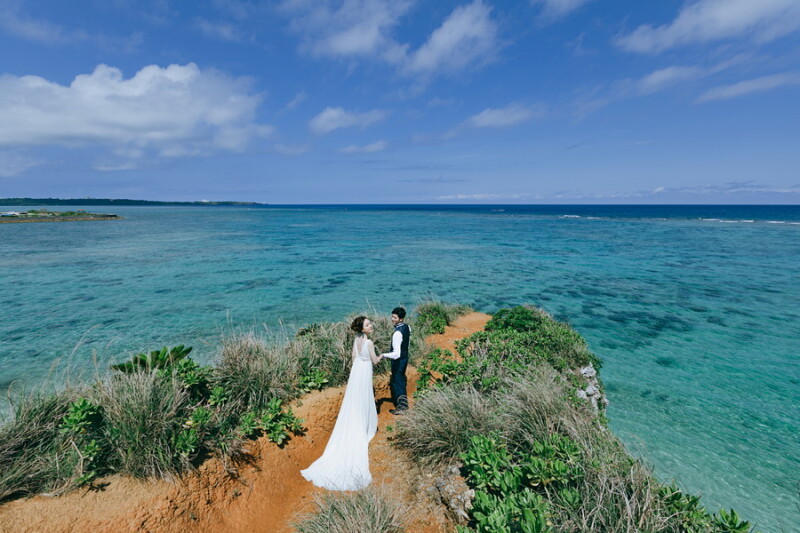 沖縄の海ではい！ポーズ♪