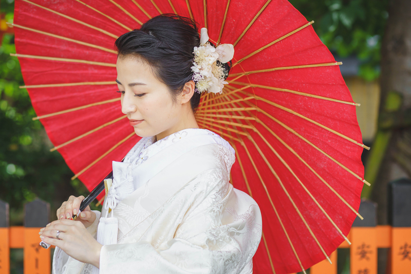 オプション紹介 白無垢のコーディネート 公開日 21年8月14日 京都好日 京都府でフォトウェディング探すならphotorait