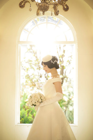 ウェディングのレトロなヘアアレンジ