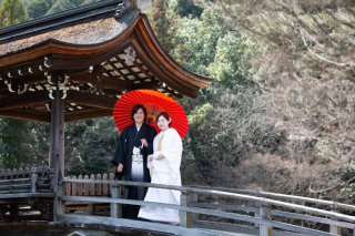 お寺で白無垢撮影