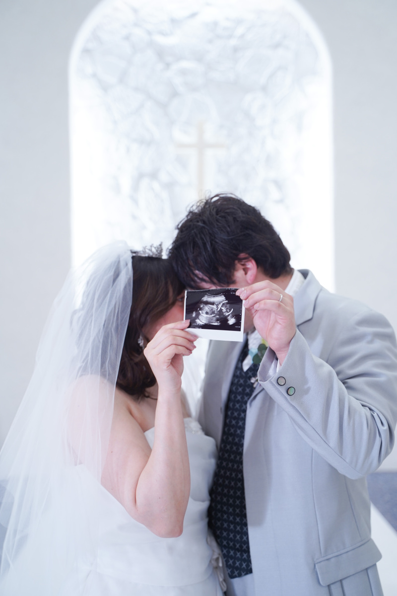 ◈ はじめましての1枚 ◈ エコー写真と残す、今しか撮れないマタニティフォト