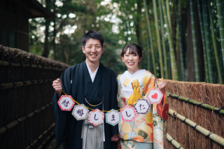 ガーランドが可愛い♡偕楽園での和装ロケーションフォト!