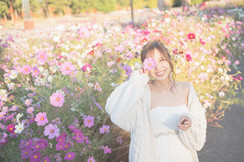 コスモス×ウェディングフォト