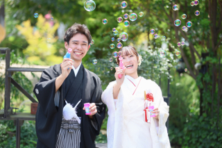 ◈遊び心満載の和装ロケ◈カチッと決めすぎない！シャボン玉と楽しむ和装フォト