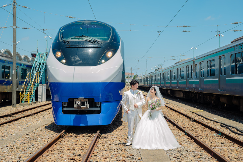 電車とフォトウェディング♡
