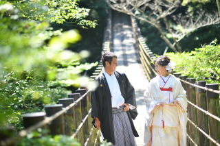 和装×つり橋撮影