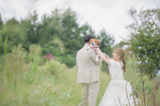 わんちゃんと撮影♡