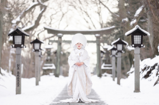 雪上ロケ&times;和装