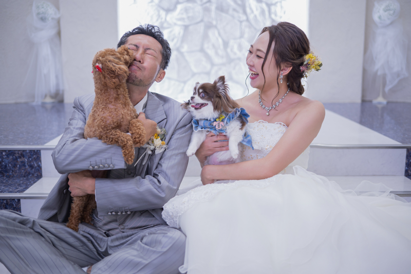 愛犬と一緒にウェディングフォト♡可愛すぎる家族写真にキュン！