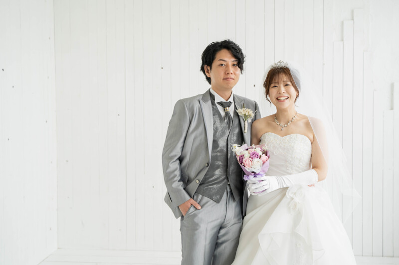 ドレス姿をしっかり残せるスタジオ撮影