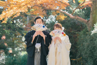 紅葉に彩られる筑波山神社